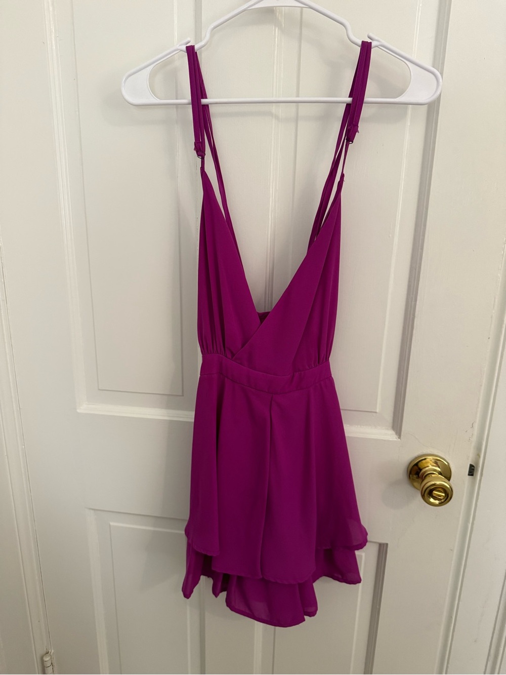 Hayden Magenta Sleeveless V-Neck Romper